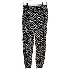 Decjuba Australia Black Tan Pull On Pants Joggers Size 14 Lightweight Patterned